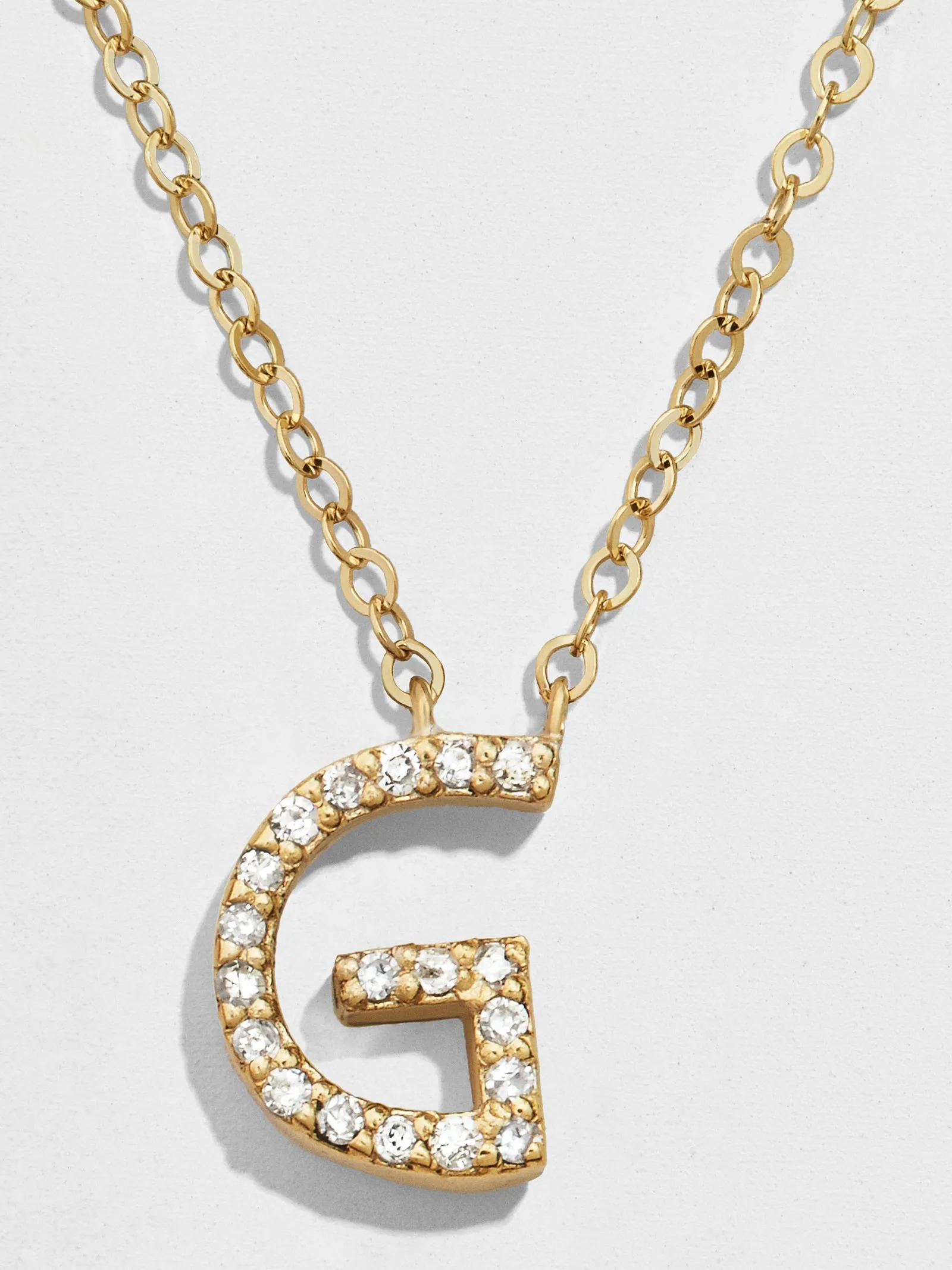 14K Gold Diamond Initial Necklace