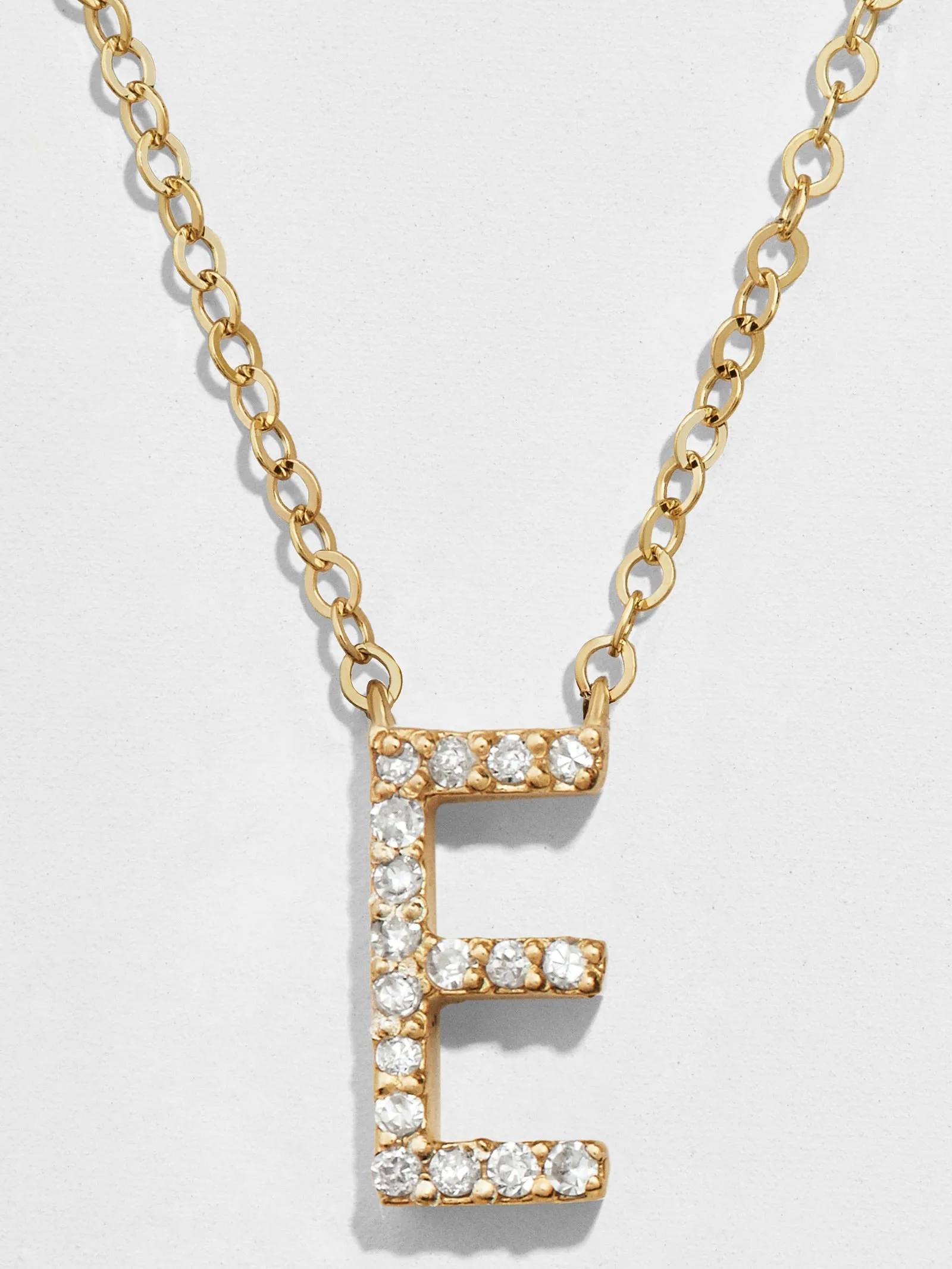 14K Gold Diamond Initial Necklace