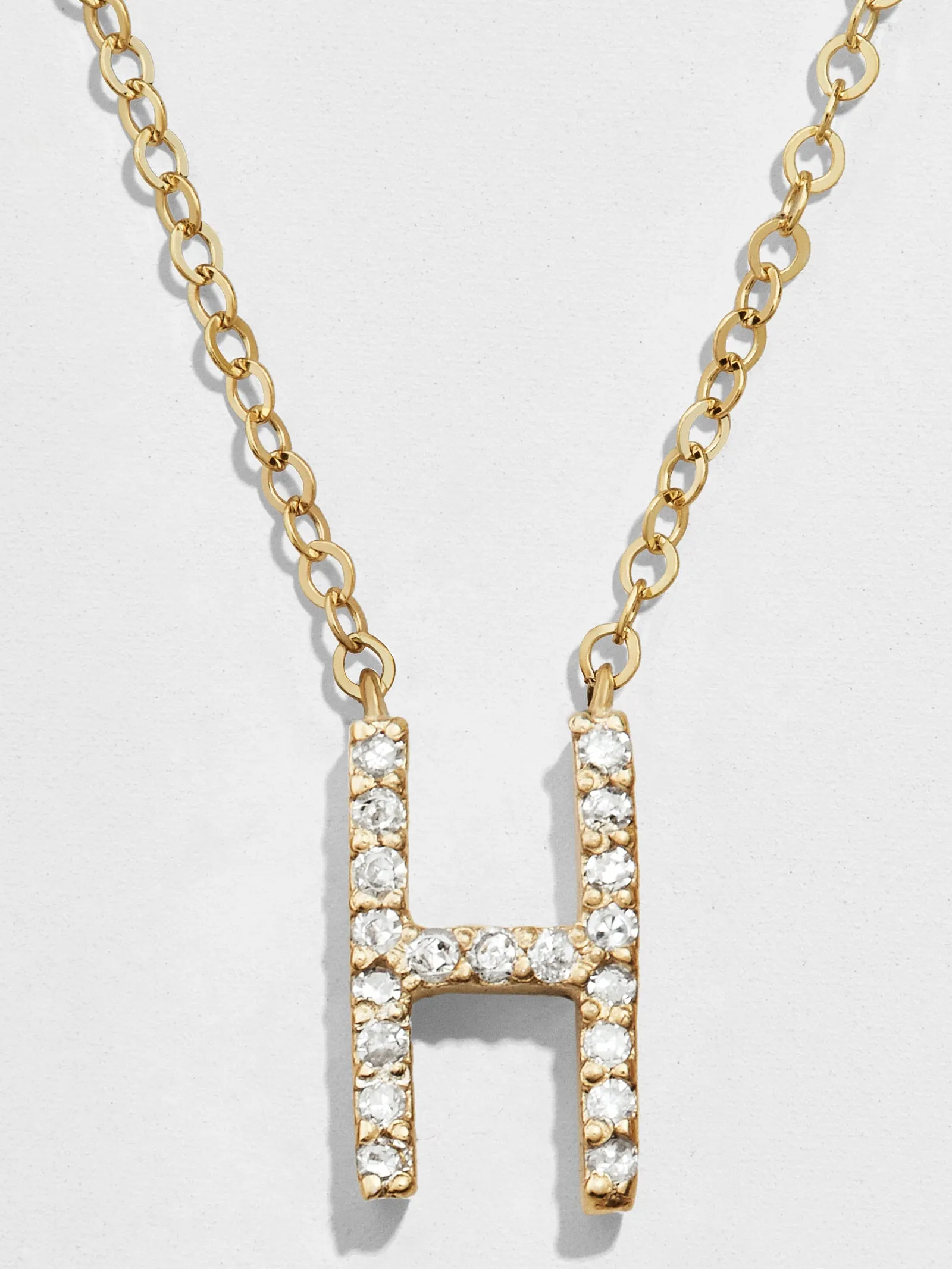 14K Gold Diamond Initial Necklace