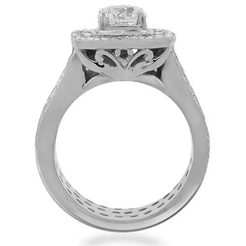 14K Solid White Gold Mens Custom Diamond Ring 8.50 Ctw