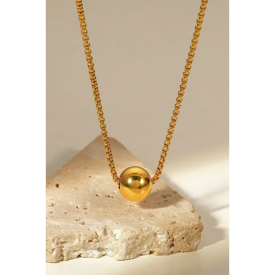 18K Gold-Plated Round Shape Pendant Necklace