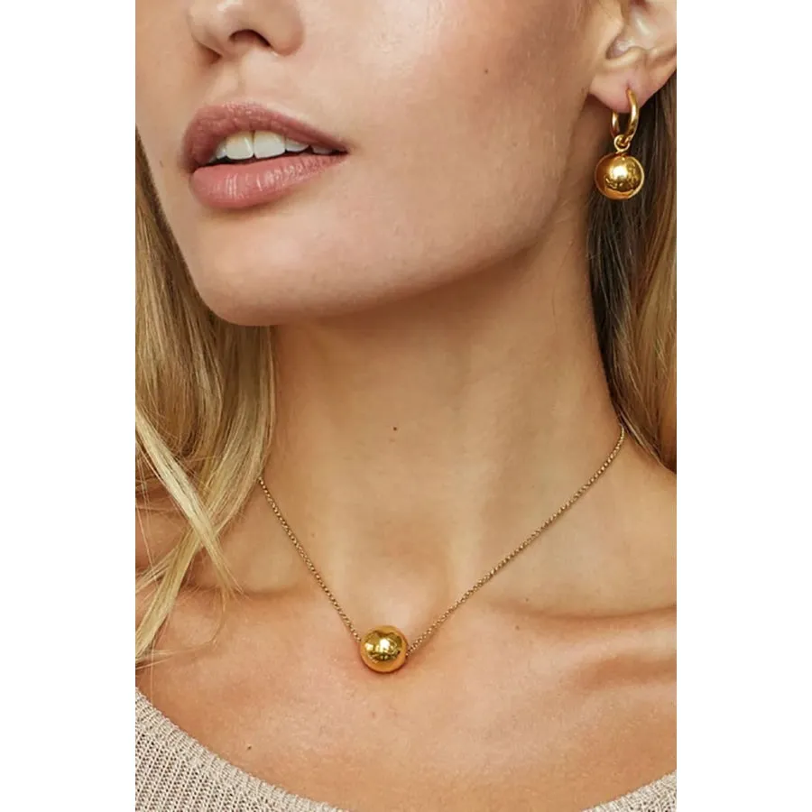 18K Gold-Plated Round Shape Pendant Necklace