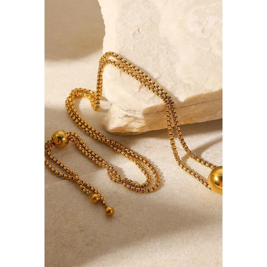 18K Gold-Plated Round Shape Pendant Necklace