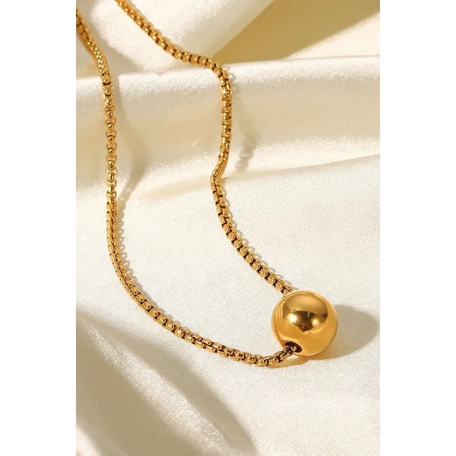 18K Gold-Plated Round Shape Pendant Necklace