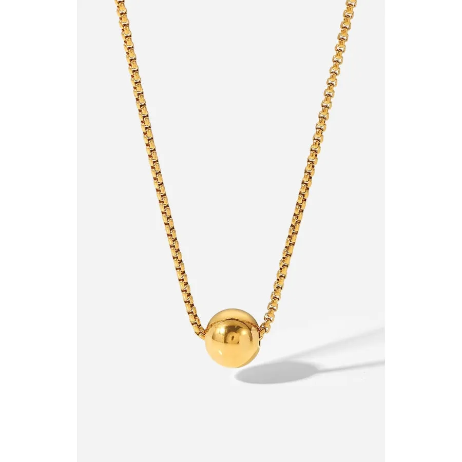 18K Gold-Plated Round Shape Pendant Necklace