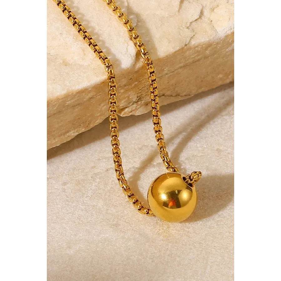 18K Gold-Plated Round Shape Pendant Necklace