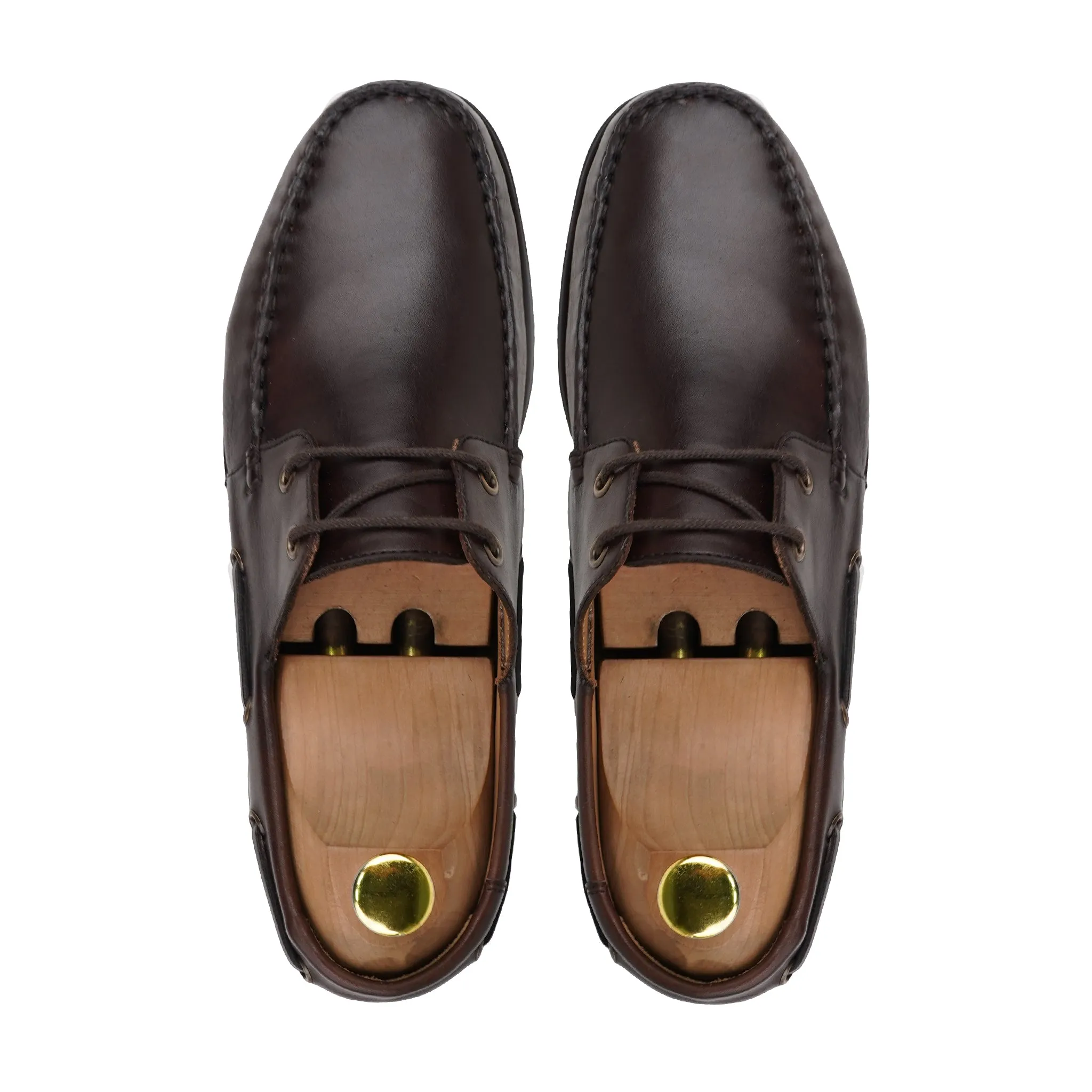 Anymz - Men's Dark Brown Calf Leather Derby Shoe