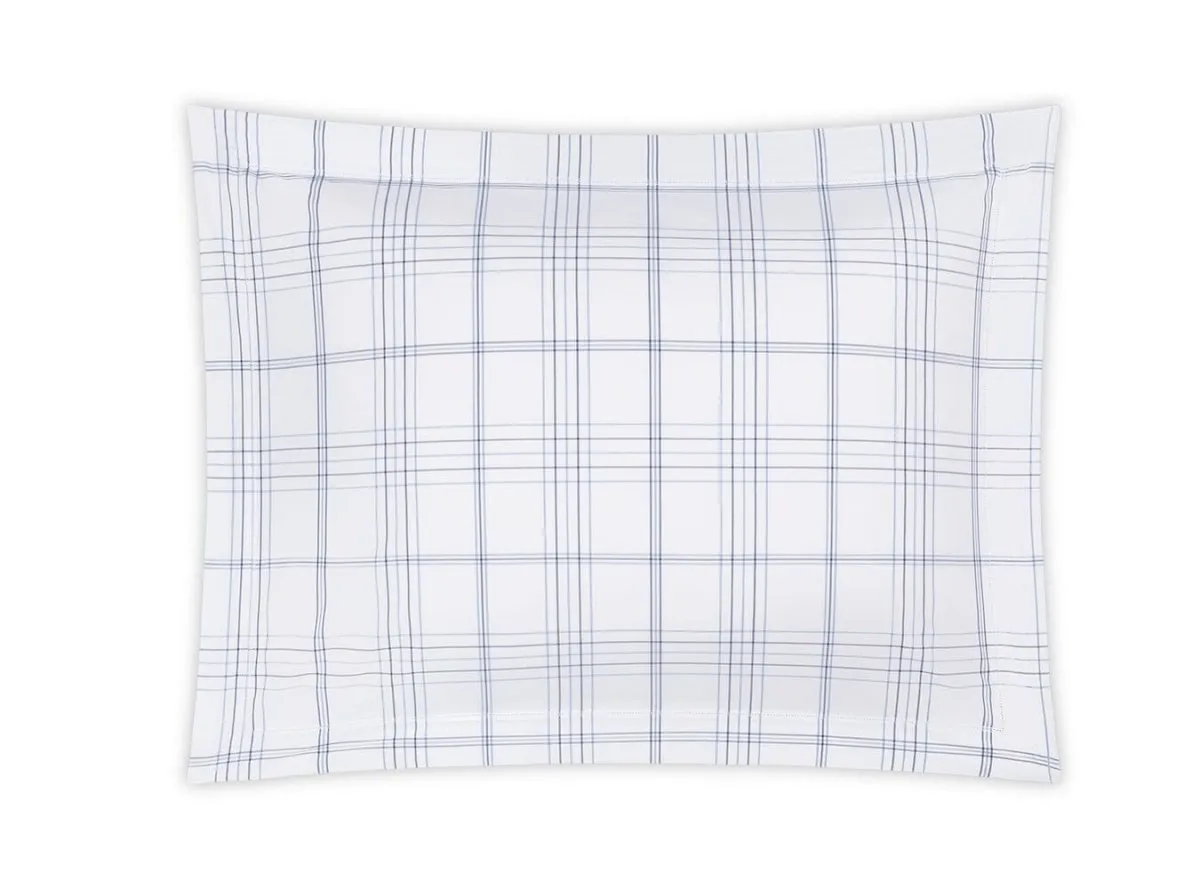 August Plaid Navy Bedding by Matouk | Schumacher