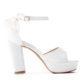 BELLA WHITE PLATFORM HEELS