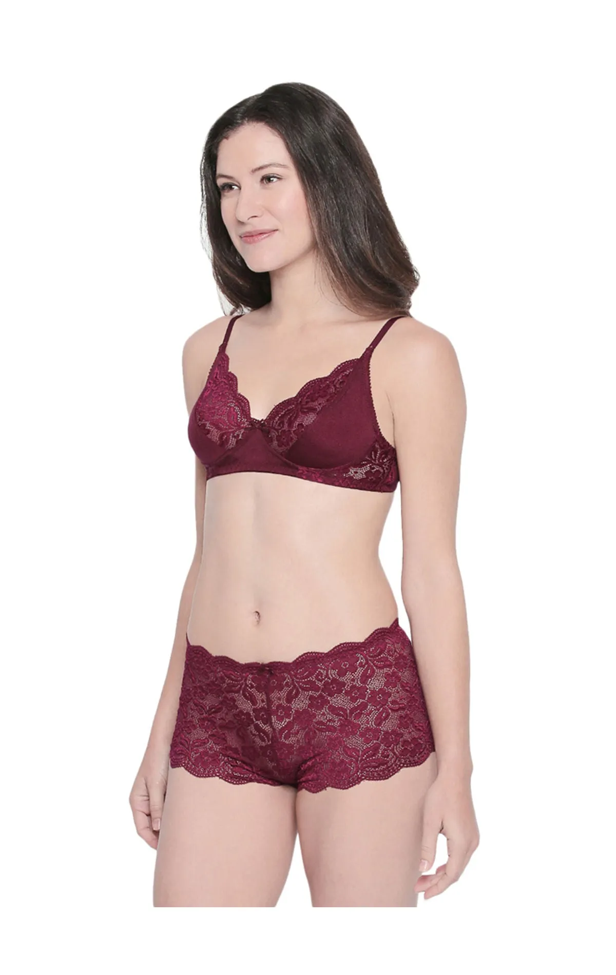 BODYCARE Bridal Wine Bra & Panty Lingerie Set - 6406WI