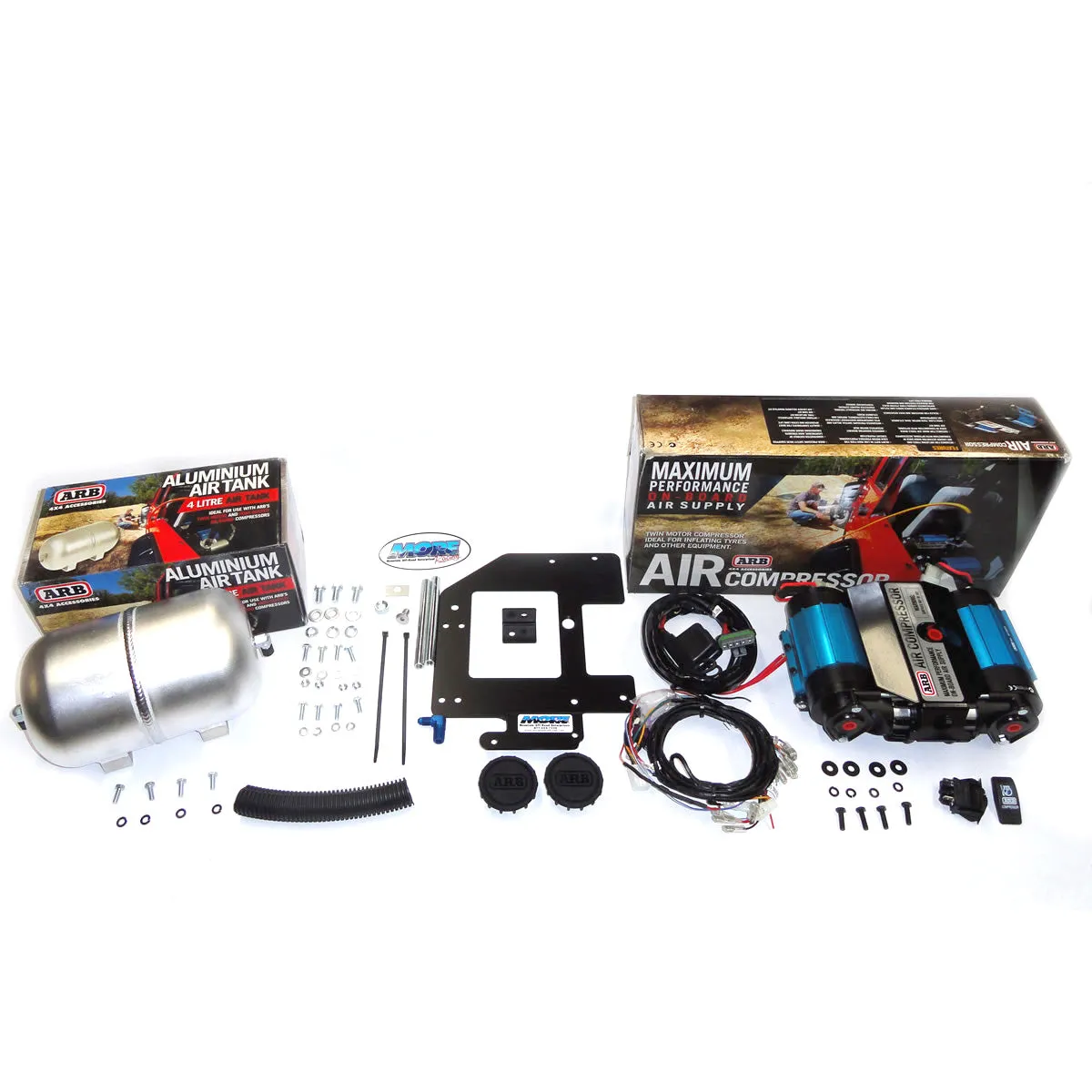 Bundle Pricing: ARB Mounting Bracket (ARB97), ARB Twin Air Compressor (CKMTA12), & ARB 1 Gallon Tank (171507) for Jeep Wrangler TJ (1997-06) / Wrangler Unlimited LJ (2004-06)