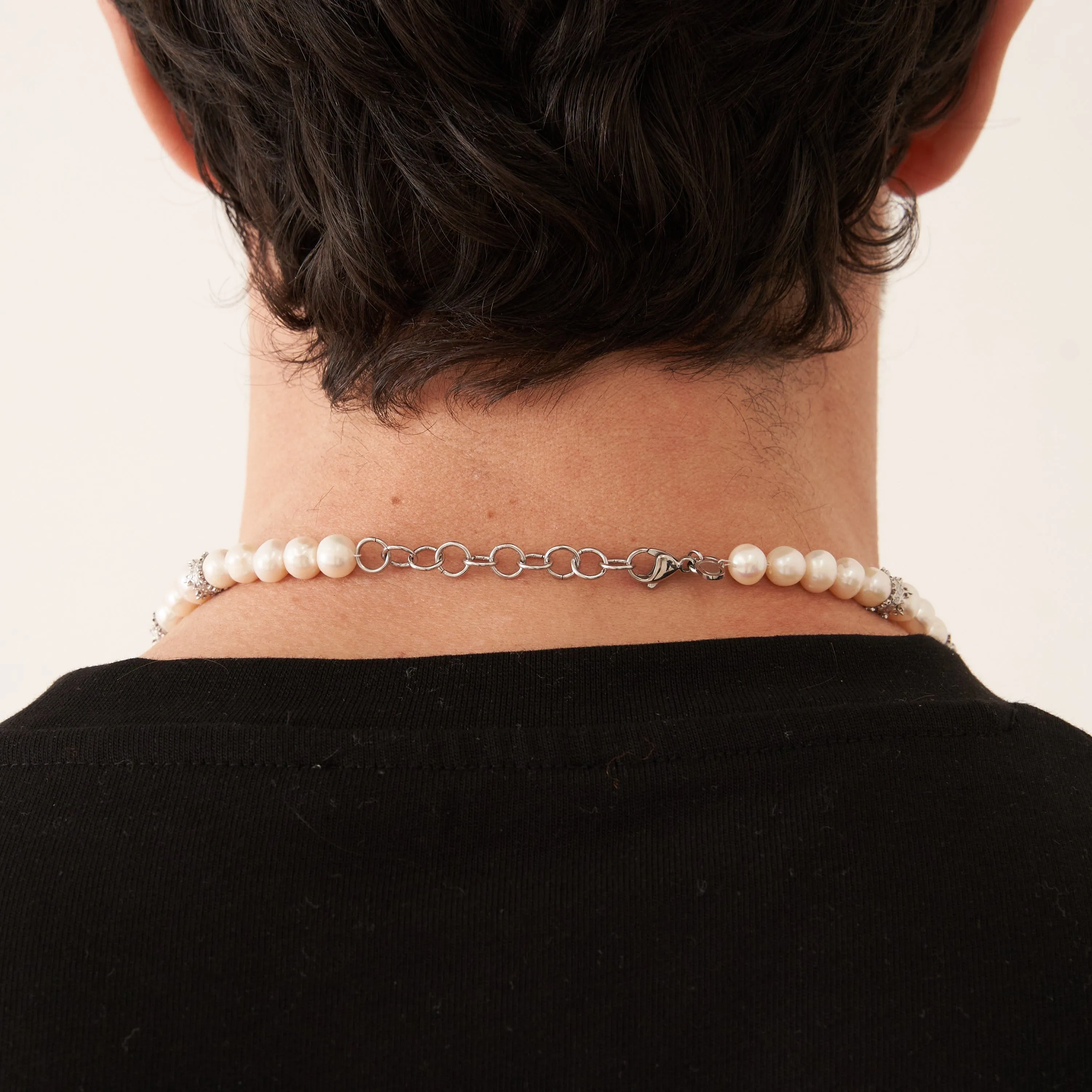 Crown Real Pearl Necklace (Silver)