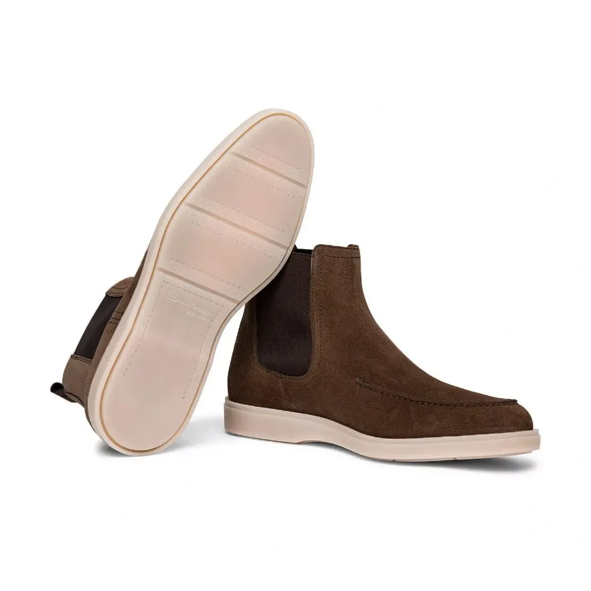 Dark Brown Suede Chelsea Boot