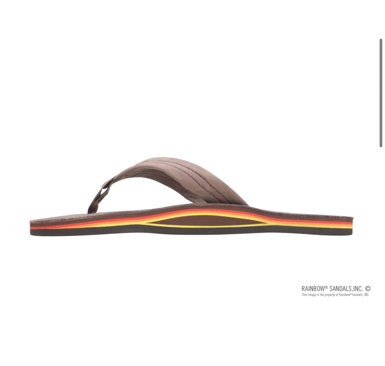 EXPRESSO RED/ORANGE/YELLOW - Rainbow Single Layer Premier Leather w/Arch Support 1” Strap