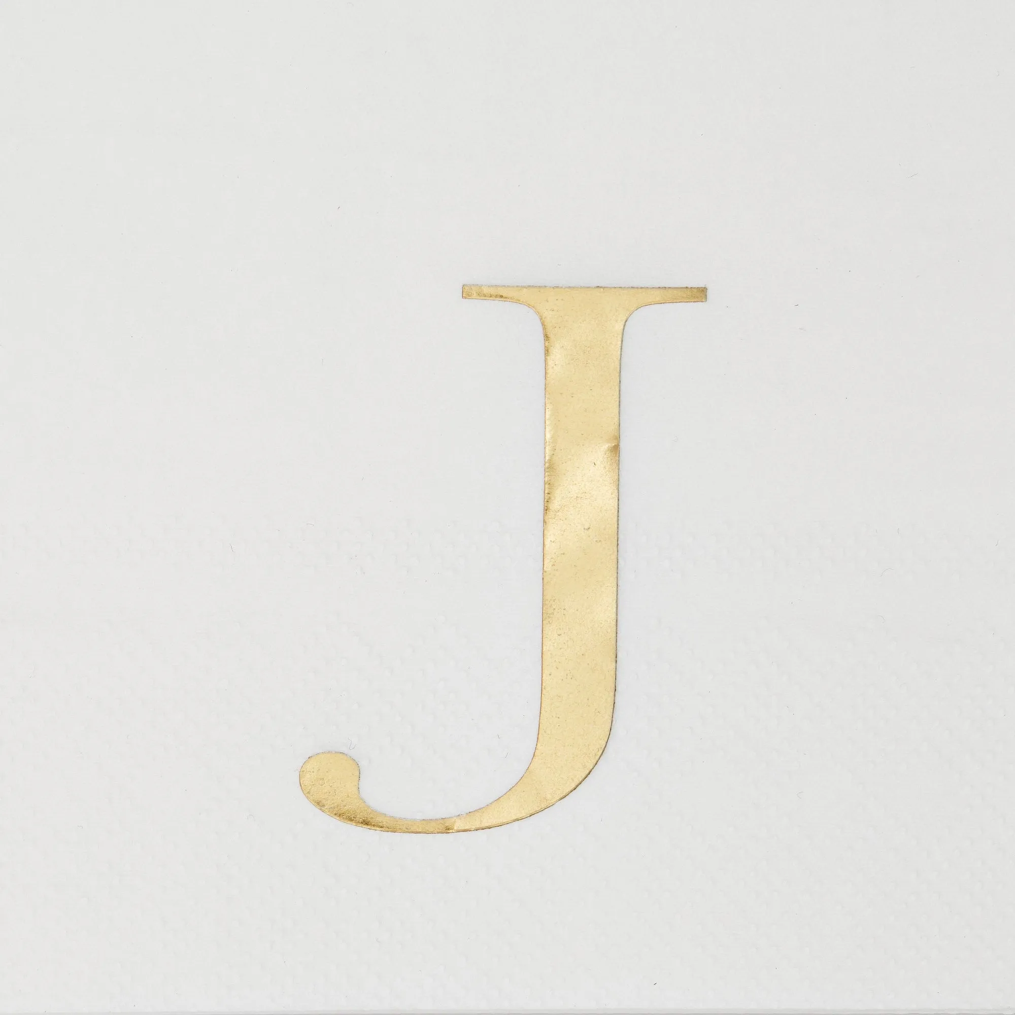 Gold Foil Initial Letter J White Monogram Paper Napkins (4 x 8 In, 100 Pack)