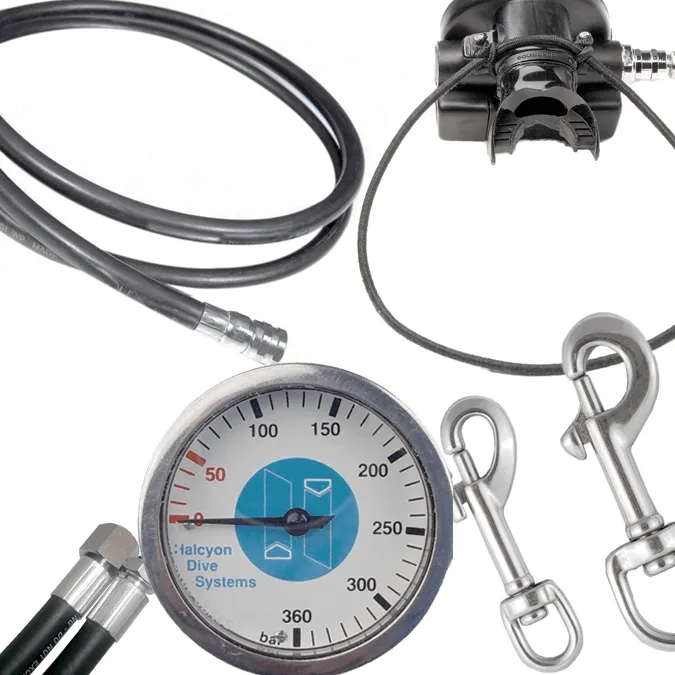 Halcyon Complete Twinset Regulator Set - Premium Diaphragm System - H-50D, Halo, Aura