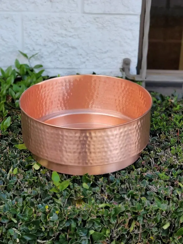 Hammered Cylinder Basin Bowl in Copper or Aluminum