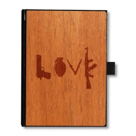 Handcrafted Wood Journal / Planner (Banksy Love Weapons)