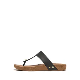 iQUSHION LEATHER TOE-POST SANDALS