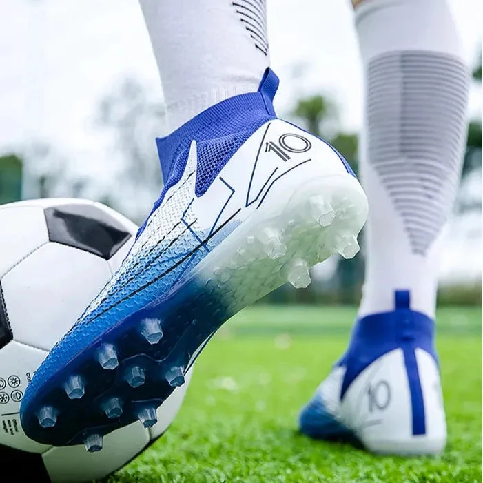 Messi Style High Top Soccer Cleats/TF/FG Professional Football Shoes