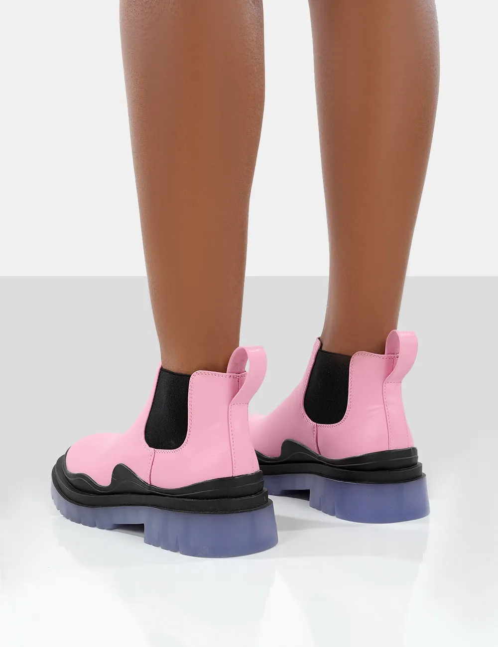 Myth Baby Pink Chunky Sole Chelsea Boots