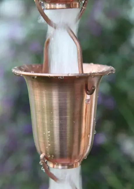 Rain Chain Flared Cup in Copper