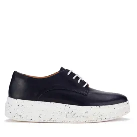 Rollie Womens Derby City Black Speckle Leather Trainer