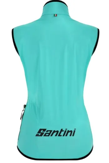 Santini Women's Guard Nimbus Rainproof Wind Vest - Water Aqua