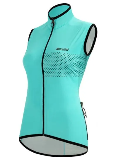 Santini Women's Guard Nimbus Rainproof Wind Vest - Water Aqua