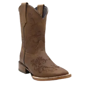 Silverton Bella All Leather Wide Square Toe Boots (Tobacco)