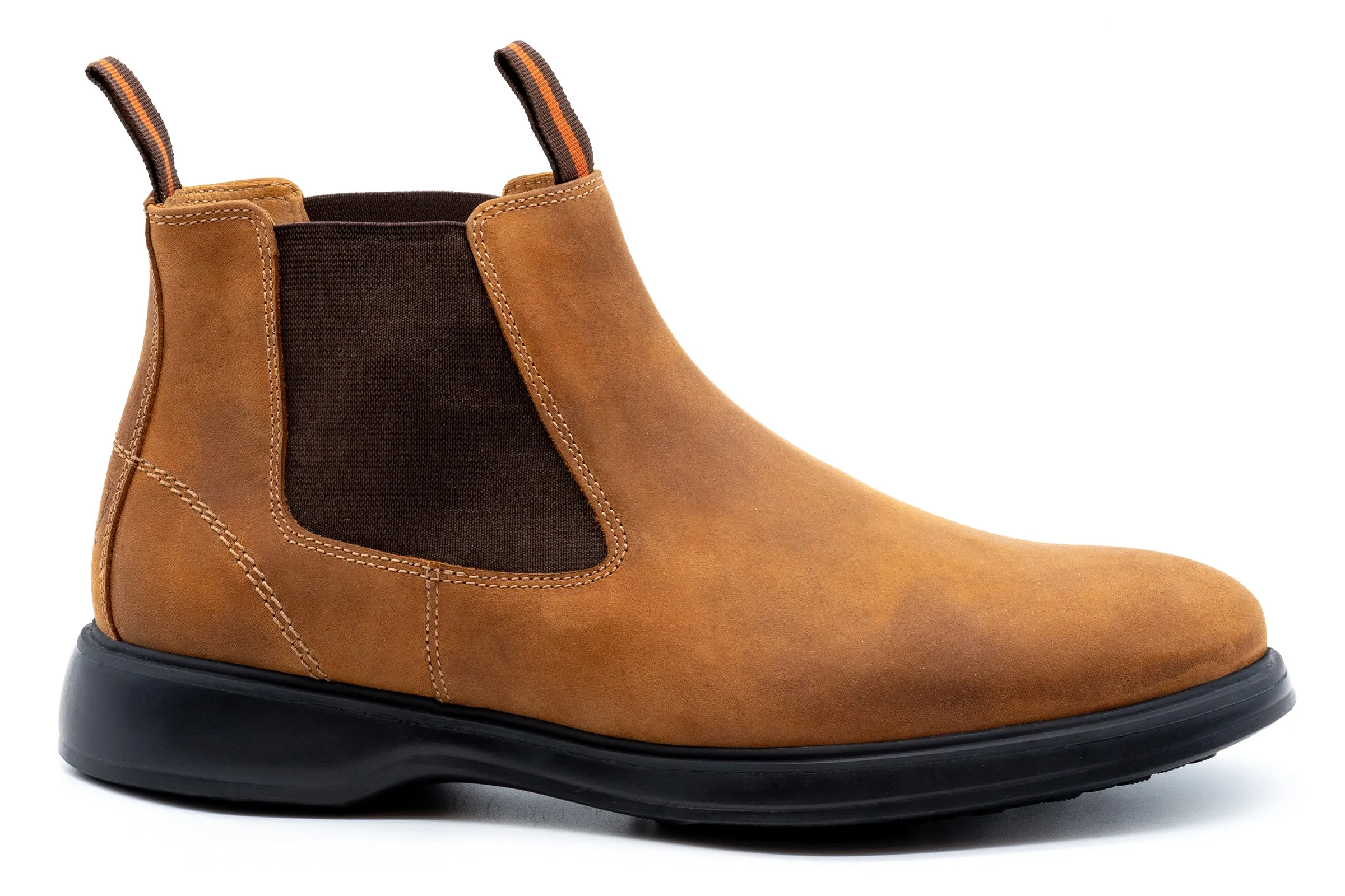 Windsor Nubuck Chelsea Boots - Caramel