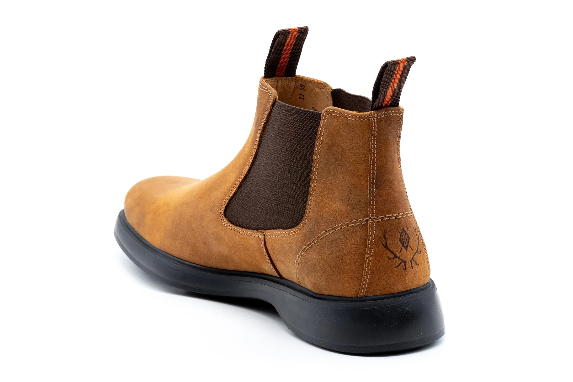 Windsor Nubuck Chelsea Boots - Caramel